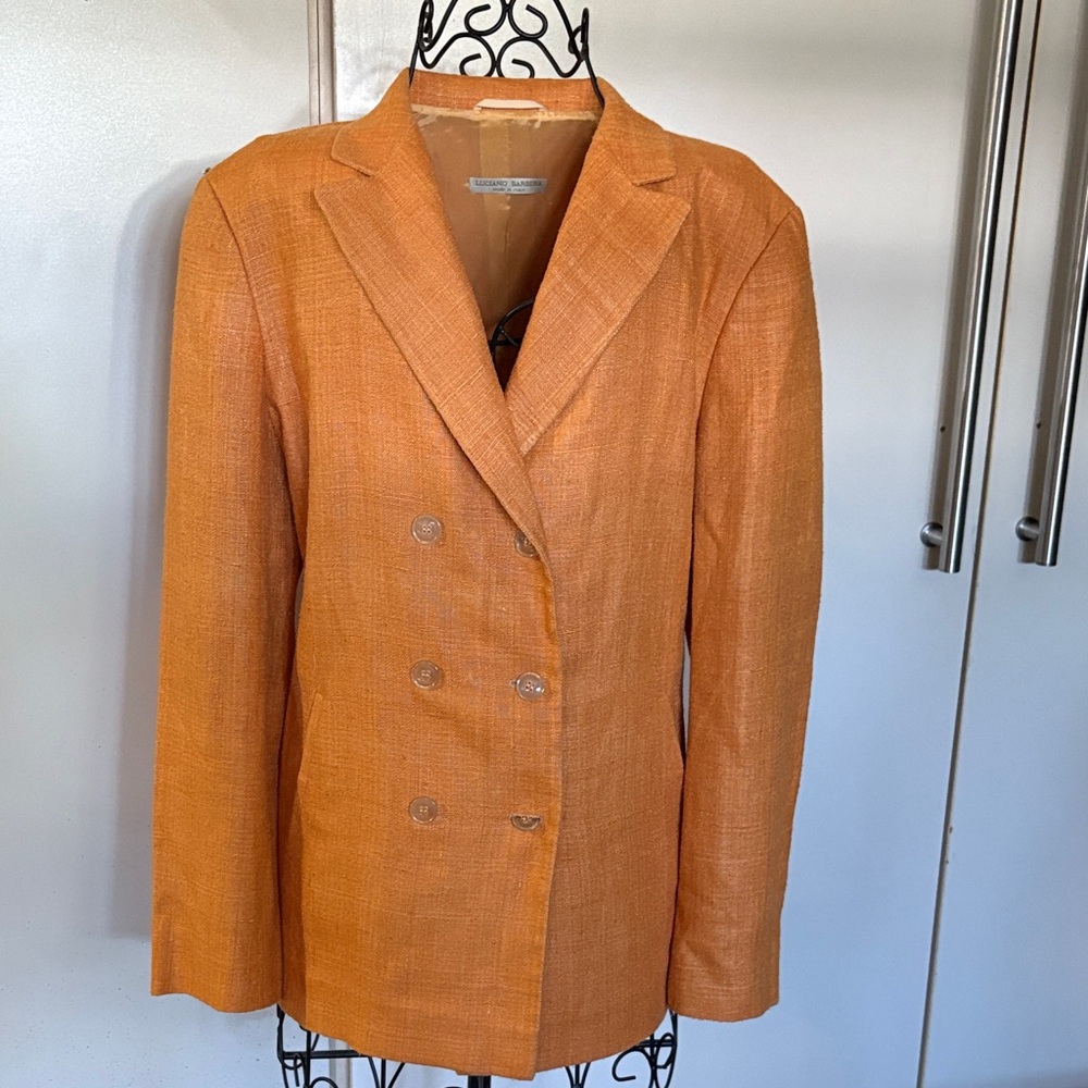 Luciano Barbera Women's Vibrant Orange Blazer
